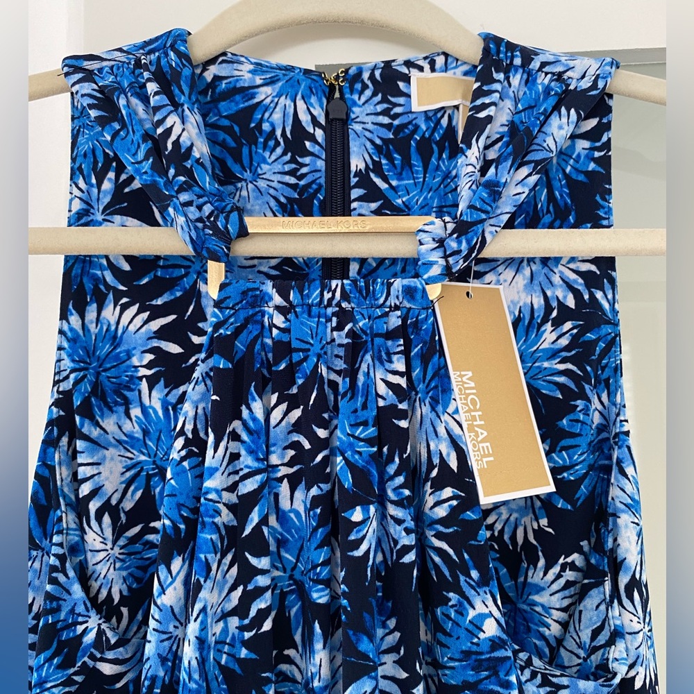 NWT Michael Kors Grecian blue dress, Sz XS